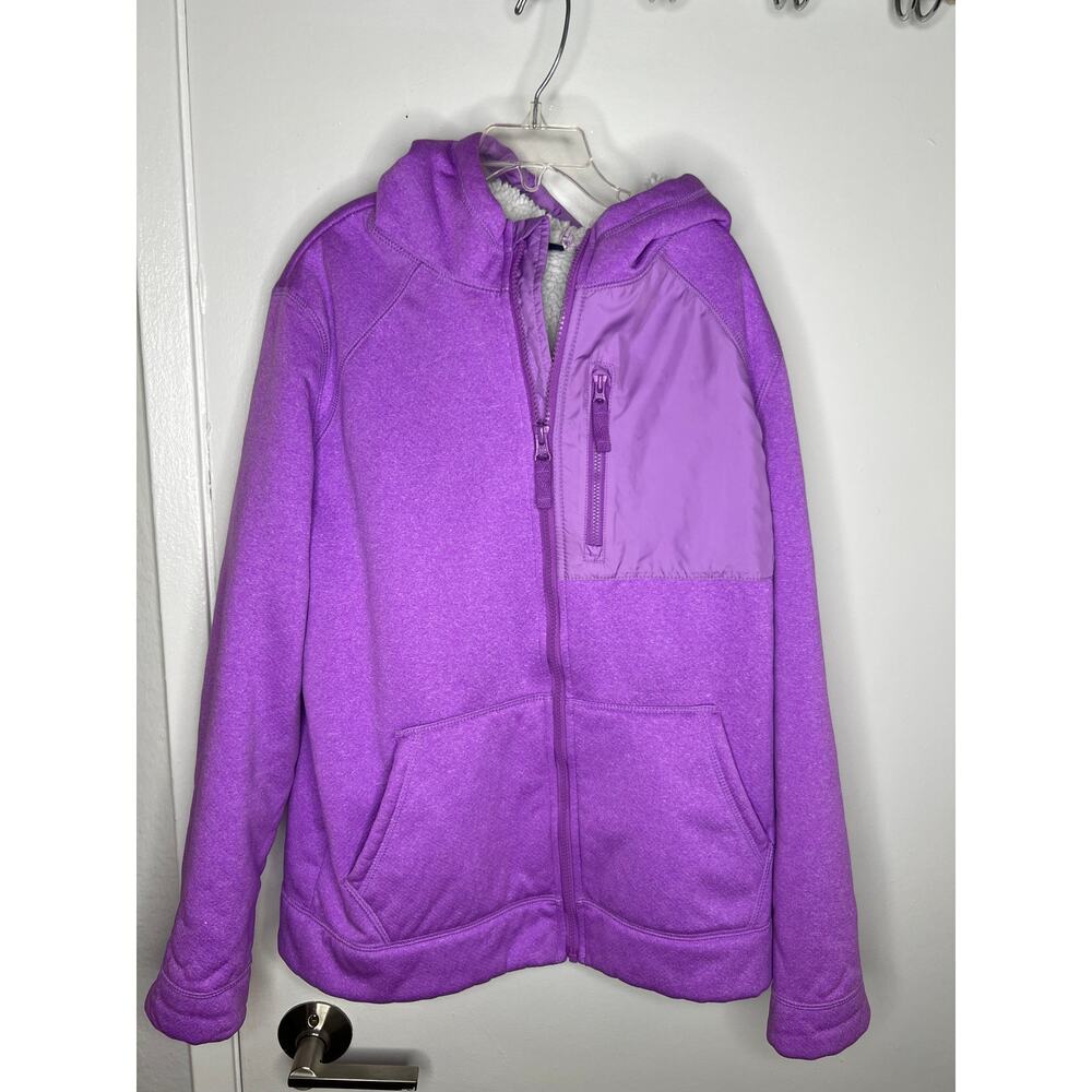 Lands' End Girls Sherpa Fleece Lined Jacket Purple ~ Size XL (14/16)
